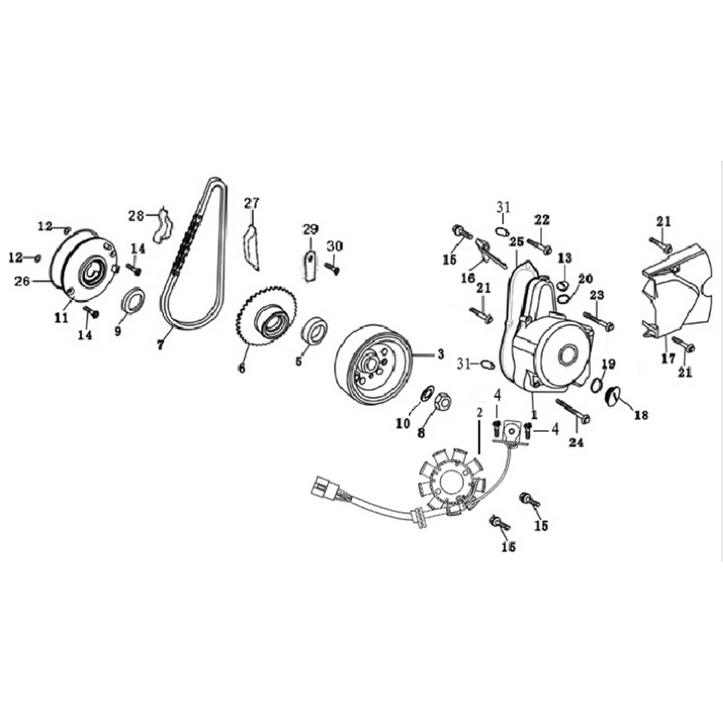 ASYA TURKCUB (ZF100-7) MOTOR GOVDESI SOL KAPAK #AS100-TH E0701
